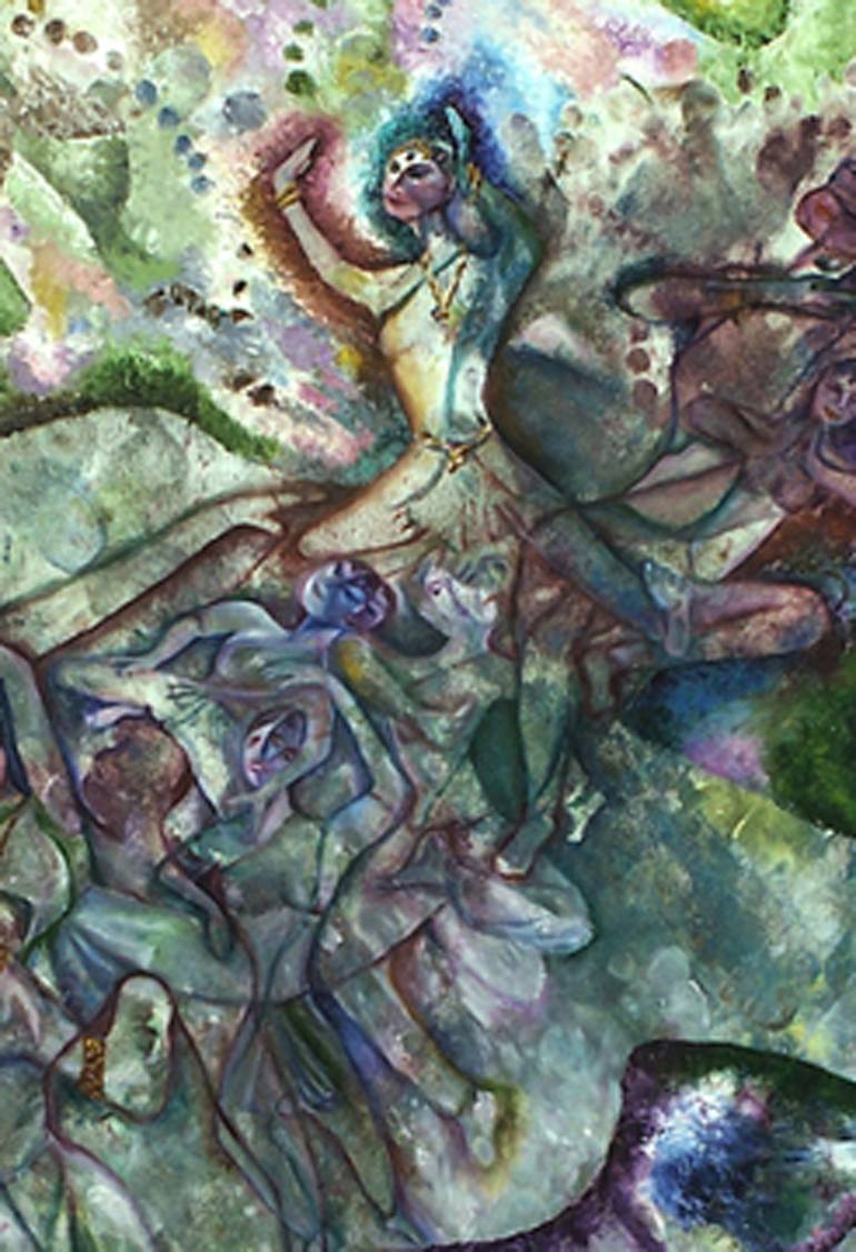 Original Abstract Expressionism Performing Arts Painting by Uma Ramakrishnan