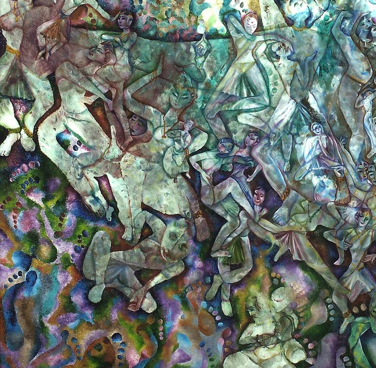 Original Abstract Expressionism Performing Arts Painting by Uma Ramakrishnan