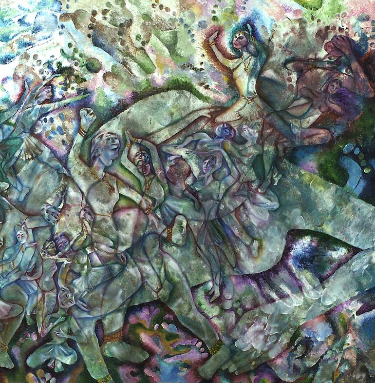 Original Abstract Expressionism Performing Arts Painting by Uma Ramakrishnan