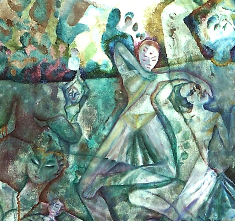 Original Abstract Expressionism Performing Arts Painting by Uma Ramakrishnan