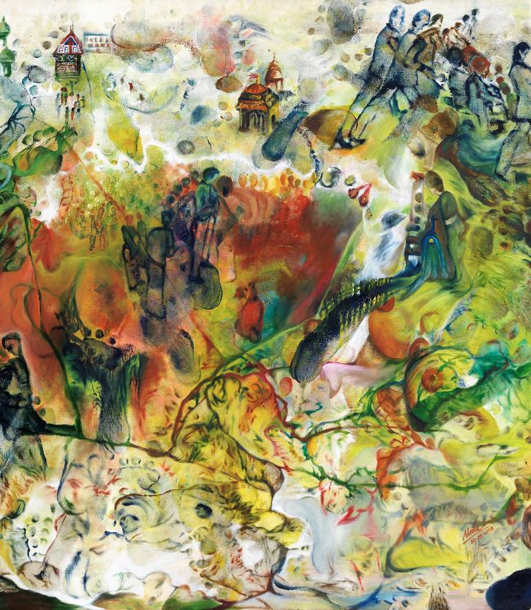 Original Abstract Expressionism Performing Arts Painting by Uma Ramakrishnan