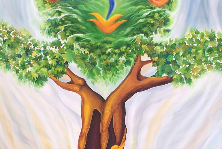 Original Abstract Expressionism Nature Painting by Uma Ramakrishnan