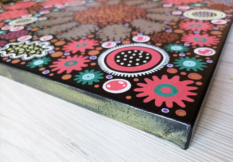 Original Folk Floral Painting by Veronika Demenko