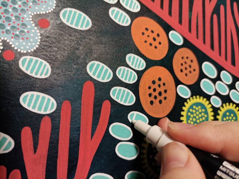 Original Folk Floral Painting by Veronika Demenko