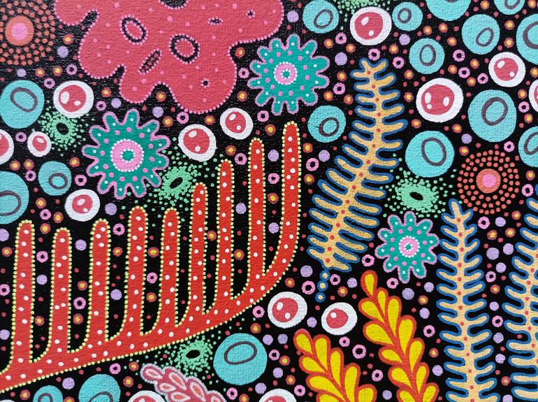 Original Folk Floral Painting by Veronika Demenko