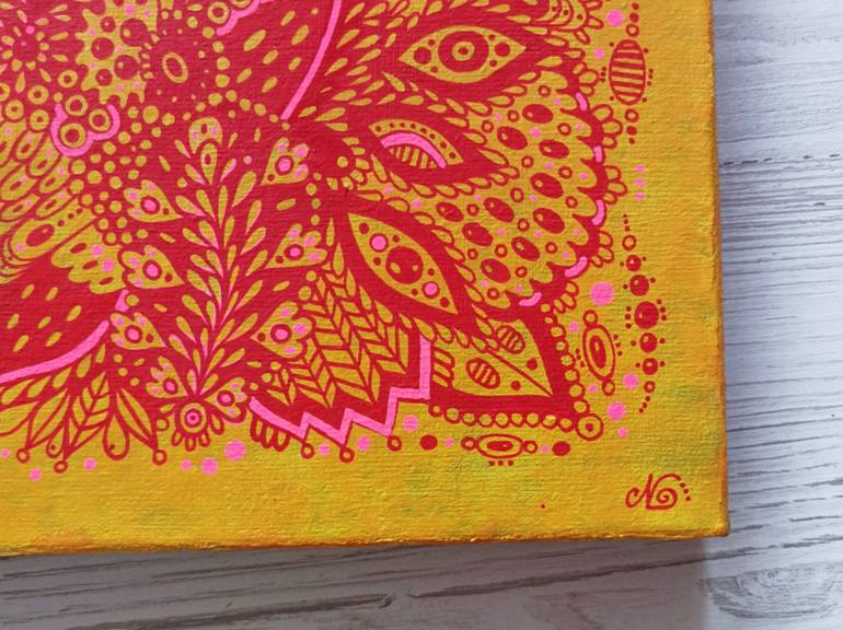 Original Folk Floral Painting by Veronika Demenko