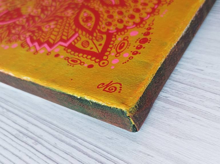 Original Folk Floral Painting by Veronika Demenko