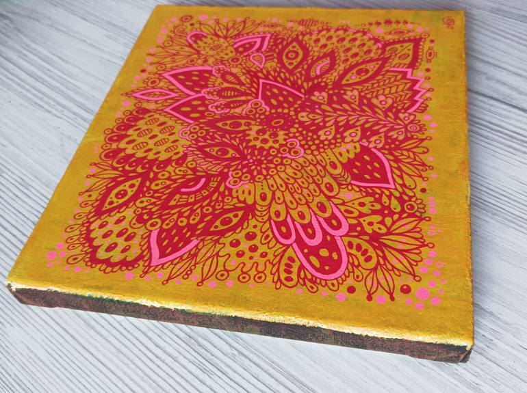 Original Folk Floral Painting by Veronika Demenko