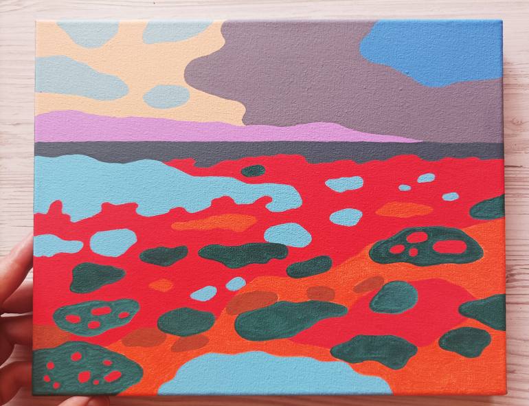 Original Pop Art Landscape Painting by Veronika Demenko