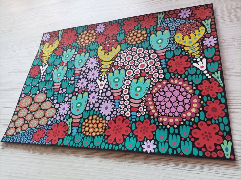 Original Expressionism Floral Painting by Veronika Demenko