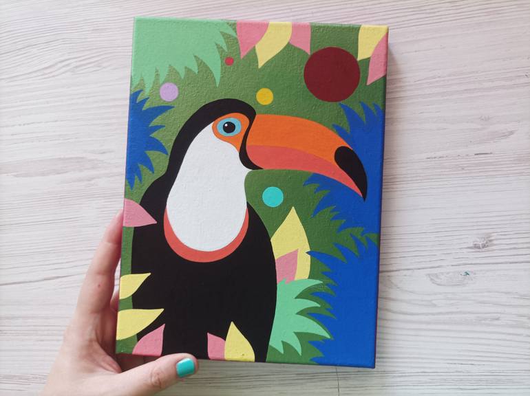 Original Fauvism Animal Painting by Veronika Demenko