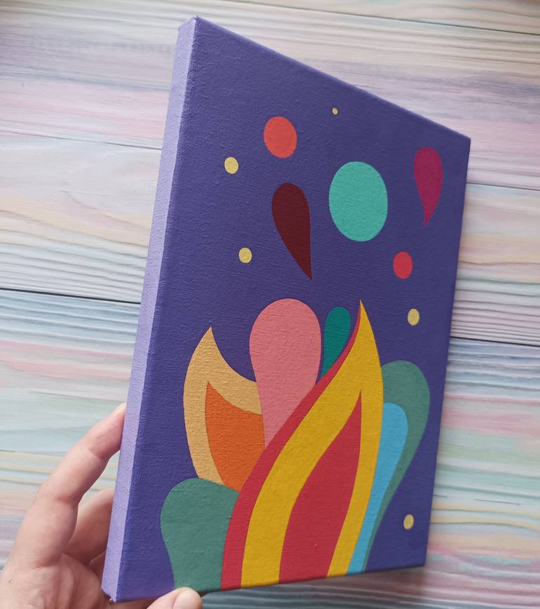 Original Folk Floral Painting by Veronika Demenko