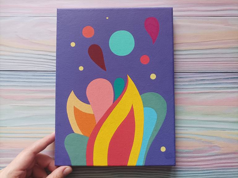 Original Folk Floral Painting by Veronika Demenko