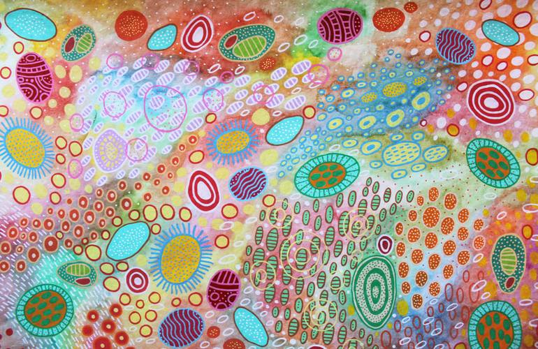 Original Abstract Expressionism Geometric Painting by Veronika Demenko