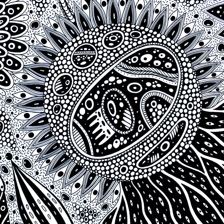 Original Black & White Fantasy Painting by Veronika Demenko