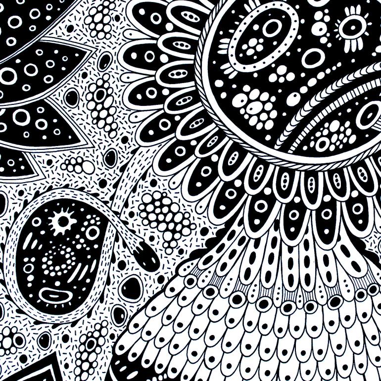 Original Black & White Fantasy Painting by Veronika Demenko