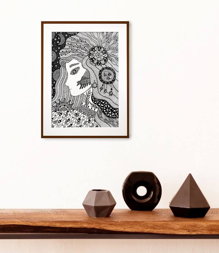Original Folk Women Painting by Veronika Demenko