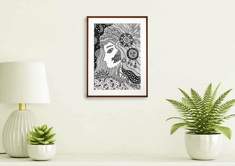 Original Folk Women Painting by Veronika Demenko