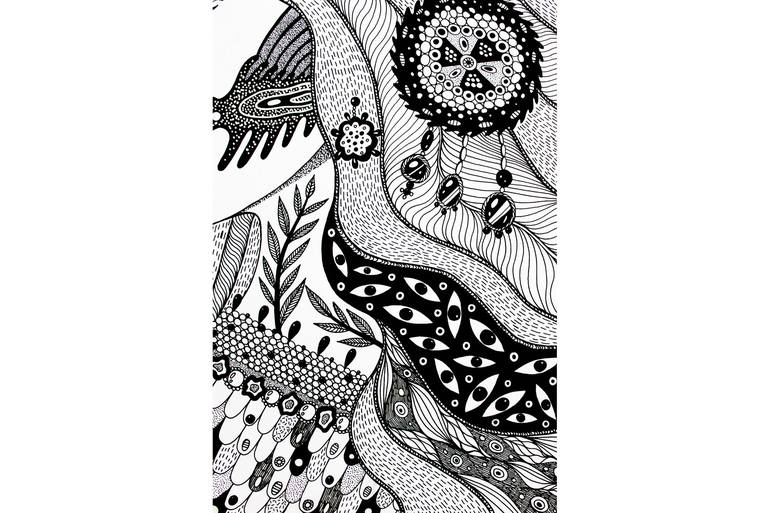 Original Folk Women Painting by Veronika Demenko