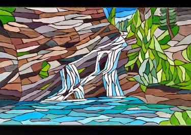 Cameron Falls, Waterton Mixed Media thumb