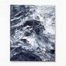 This small impasto oil and cold wax painting depicts a close up view of a dynamic wave. It's composed of oil paint and wax on thin canvas board.

Framed in an 8"x10" white frame. Signed with a Certificate of Authenticity.