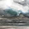 A moody handpainted scene of a storm in the seaside town of Tofino in British Columbia, Canada. Painted en plein air.
Signed with a Certificate of Authenticity. Framed in a white frame.
