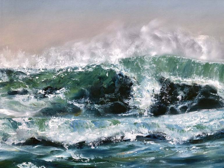 Original Expressionism Seascape Painting by Tiffany Blaise