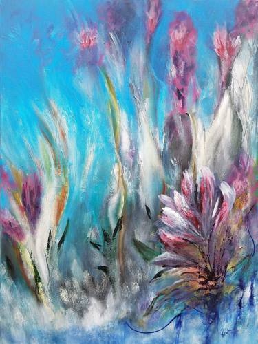 Original Abstract Expressionism Floral Paintings by Redin Winter
