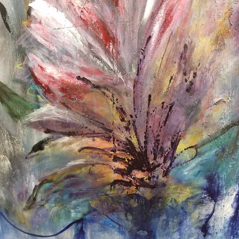 Original Abstract Expressionism Floral Painting by Redin Winter