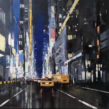 Original Abstract Expressionism Cities Paintings by Jose Martinez