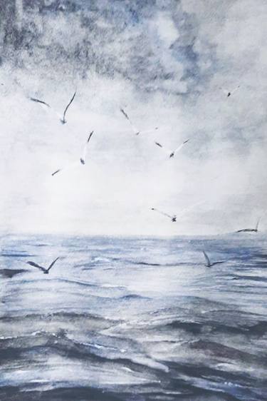 Print of Seascape Paintings by Swapna Sharon