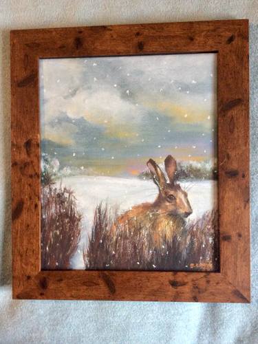 ‘Brown hare in snow no.2’ thumb
