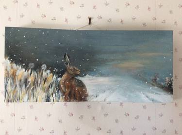 ‘Brown hare in snow no.3’ thumb
