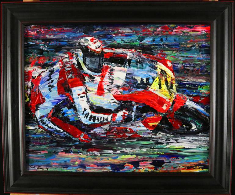 Original Motorcycle Painting by Art Lee Bivens