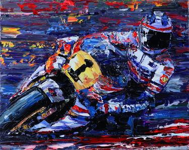 "Living on the edge" Motorcycling Grand Prix art MotoGP thumb
