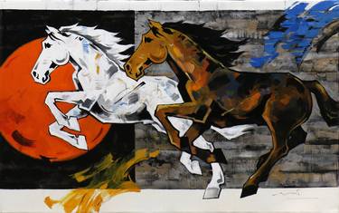 Original Expressionism Horse Paintings by Devidas Dharmadhikari