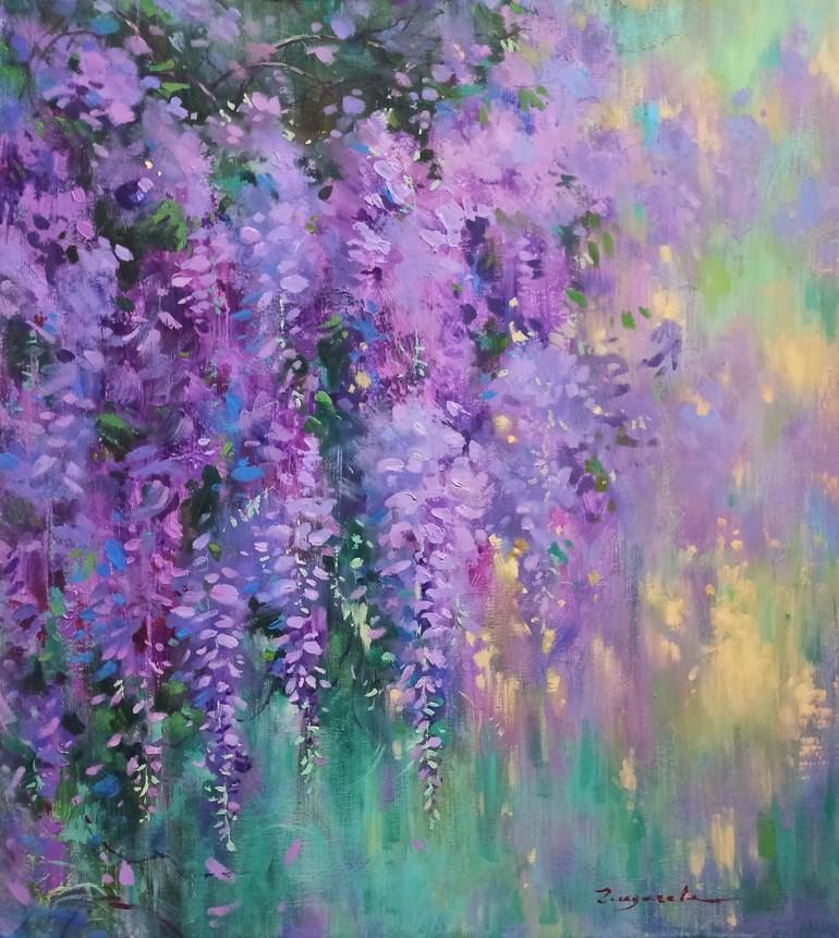 Wisteria' Painting by Olga Glazacheva | Saatchi Art