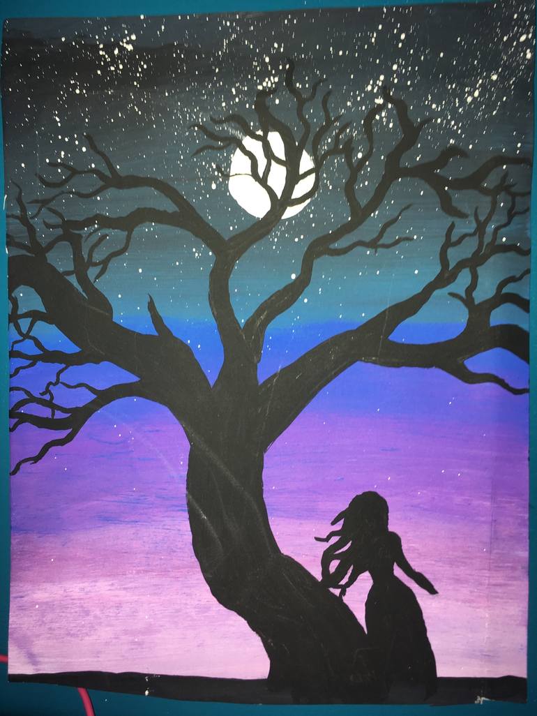 Woman with Her Tree Painting by Bethany Perdue | Saatchi Art