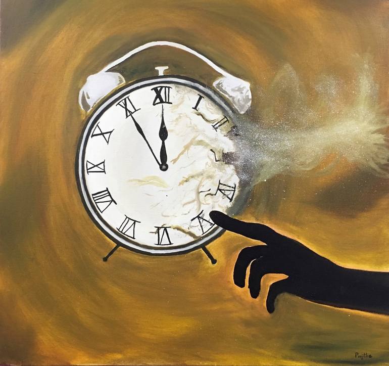 No One Can Control Time Painting by Poojitha Jagini