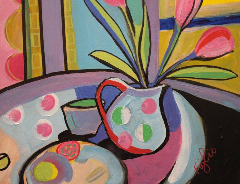 Original Abstract Expressionism Still Life Painting by Ronald Bossert