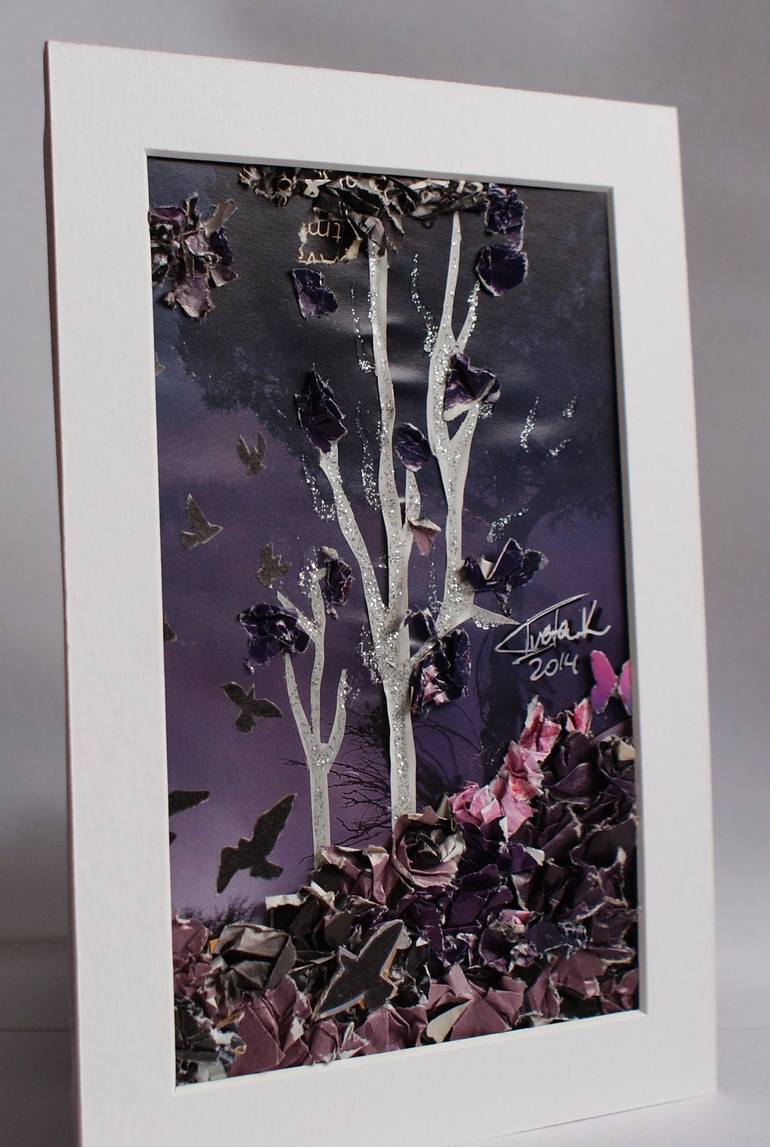 Original Abstract Expressionism Tree Collage by Iveta Kasiliauskaite