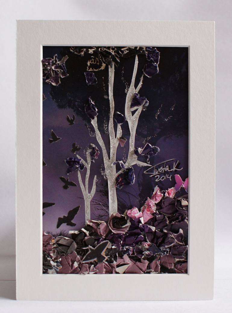 Original Abstract Expressionism Tree Collage by Iveta Kasiliauskaite