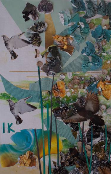 Original Modern Nature Collage by Iveta Kasiliauskaite