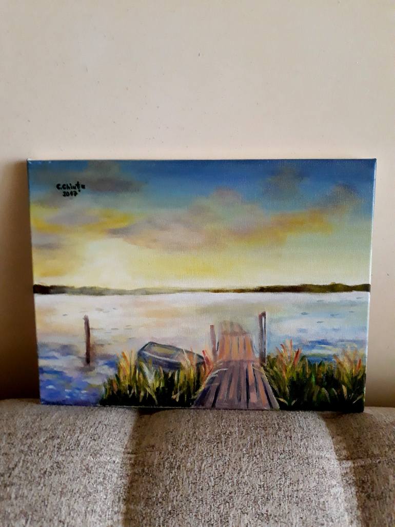 Original Expressionism Landscape Painting by Cristina Chiutu