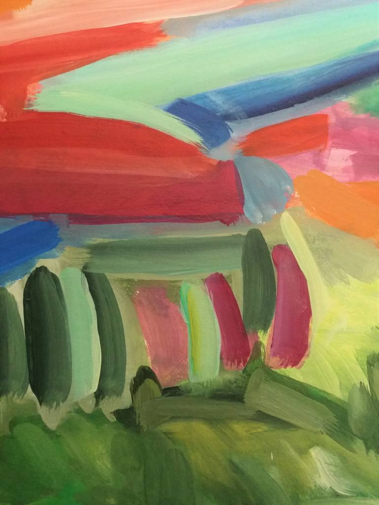 Original Abstract Expressionism Abstract Painting by Celine Baliguian
