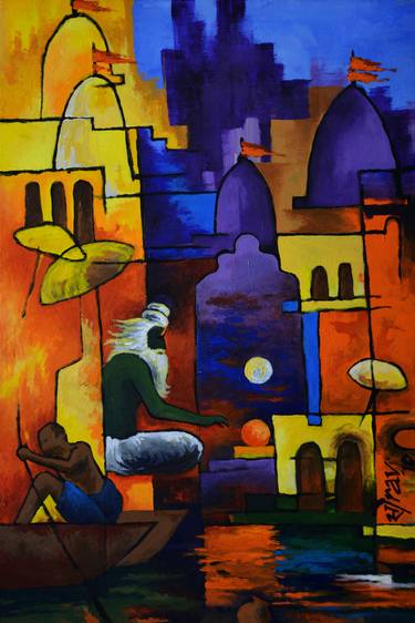 Print of Abstract Expressionism Cities Paintings by Sourav Banerjea