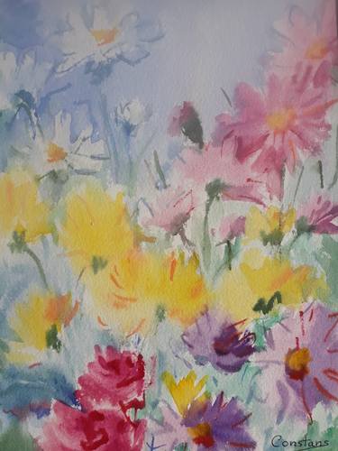 Original Floral Paintings by Constans Mestres
