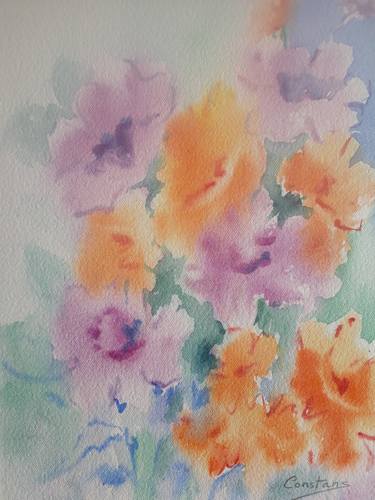 Original Floral Paintings by Constans Mestres