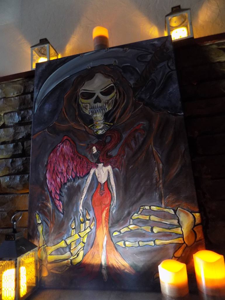 Original Fine Art Mortality Painting by Delia Gretas