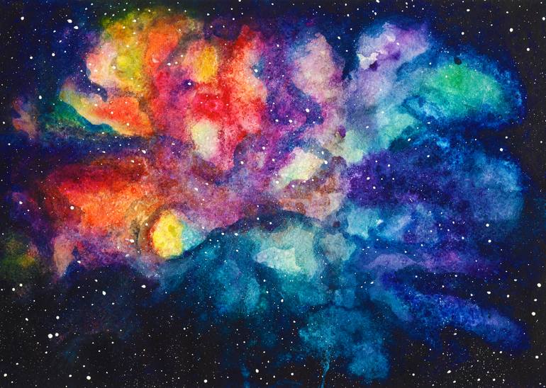 psychedelic colorful space nebula